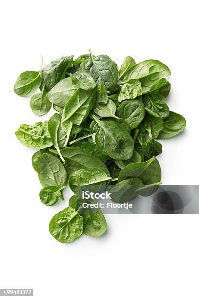 Vegetables Spinach Isolated On White Background Stock Photo - Download Image Now - Spinach, White Background, 2015