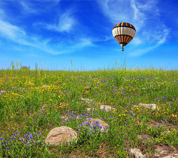 istock In sky flying big colorful balloon 499488396