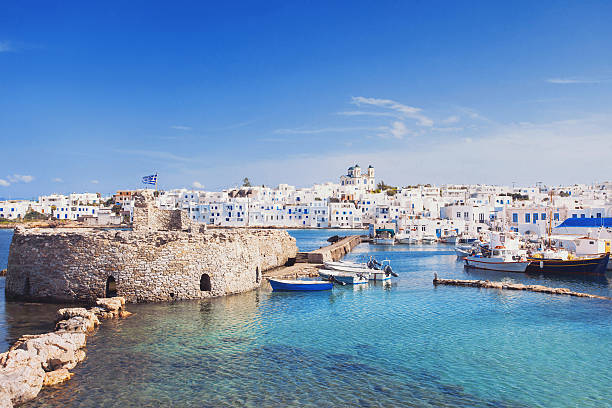 Paros island, Cyclades, Greece Greek village of Naousa, Paros island, Greece cyclades islands stock pictures, royalty-free photos & images