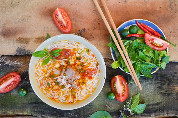 Bun rieu, a kind of vietnamese noodle soup