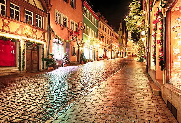 Photo of Christmas Rothenburg ob der Tauber at night, Bavaria, Germany