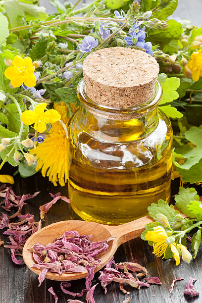istock essential oil and healing herbs 499492137