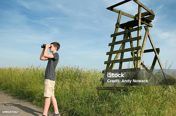 Boy Look Over The Field Stock Photo - Download Image Now - 14-15 Years, Activity, Adventure