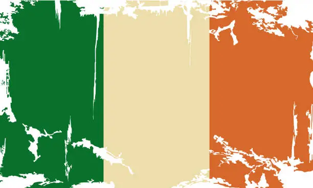 Vector illustration of Irish grunge flag. Vector illustration