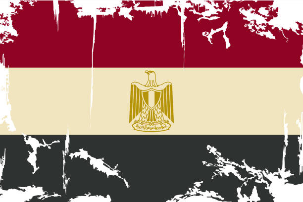 Egyptian grunge flag. Vector illustration Vector illustration. Grunge effect can be cleaned easily. гороскоп для украины на 2022 stock illustrations