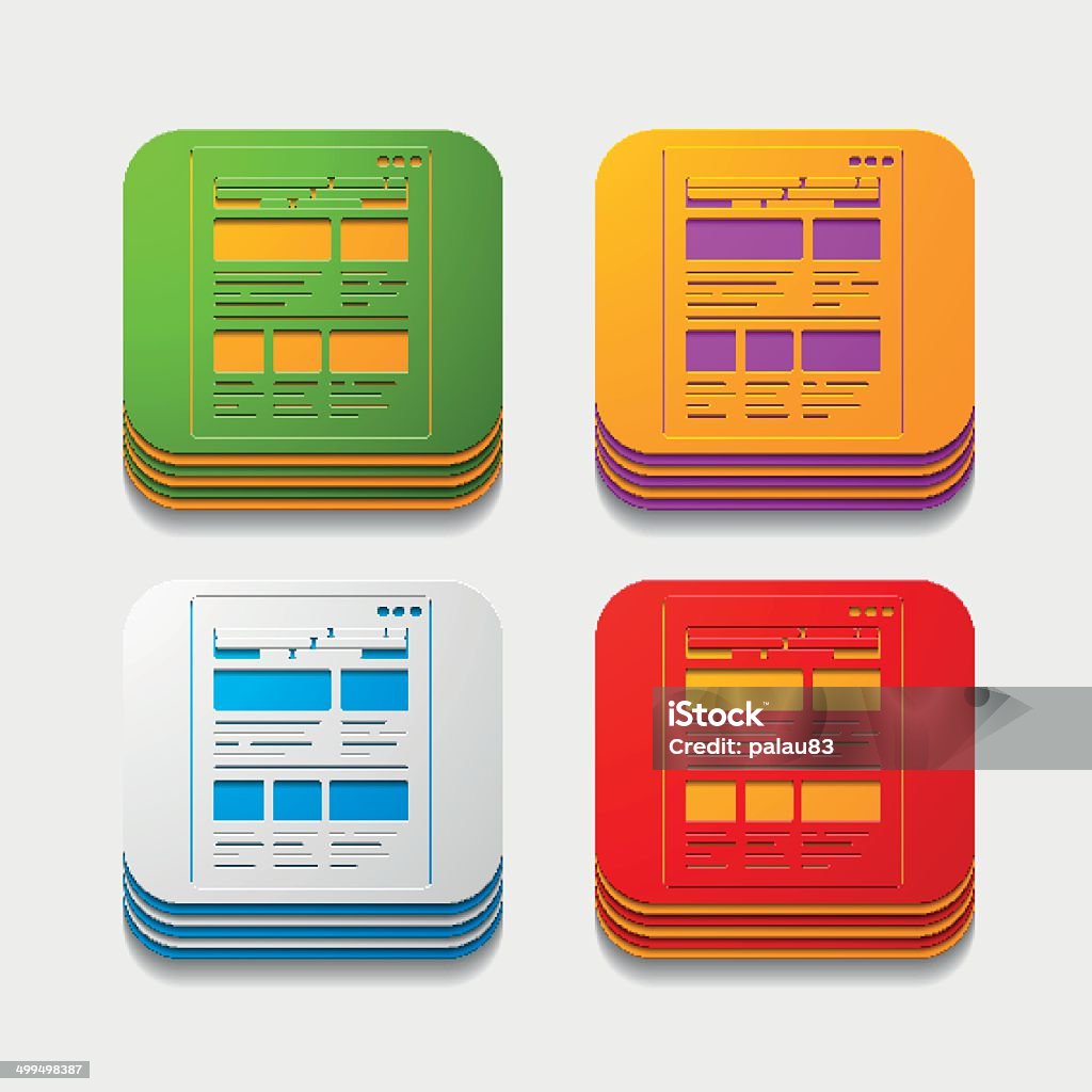 Square Button Computer Interface Square Button Interface Stock Illustration - Download Image Now ...