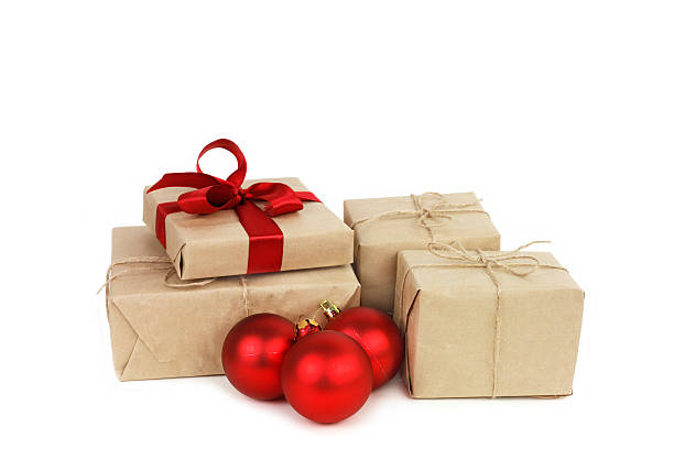 istock Gifts boxes and Christmas red balls 499507596