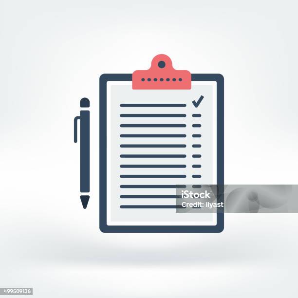 Vector Icon Of Clipboard Pencil Stock Illustration - Download Image Now - Report - Document, Clipboard, Form - Document