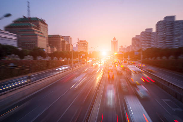 istock Urban highway traffic at night 499510378