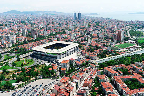 Fenerbahce Stadium in Kadikoy at Istanbul, Turkey Istanbul, Turkey - May 29, 2012: Istanbul, Turkey. Şükrü Saraçoğlu Stadium is a football stadium in the Kadikoy district of Istanbul - Turkey, and is the home venue of Fenerbahce S.K. This stadium capacity is 50.509  (all-seater) center athlete stock pictures, royalty-free photos & images