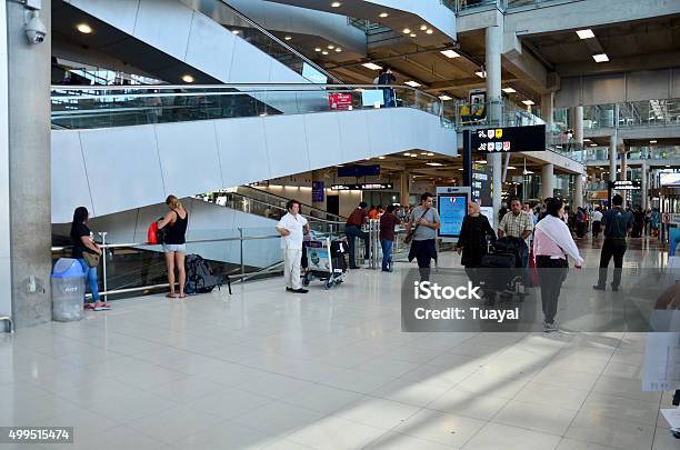 Thai People And Foreiner Traveller Wait And Walk At Suvarnabhumi Stock Photo - Download Image Now