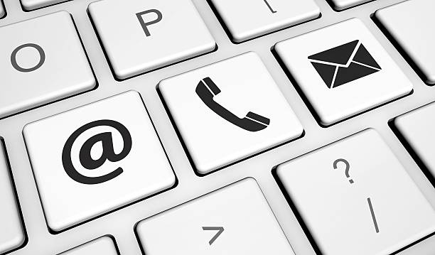 istock Web Contact Us Icons On Keyboard 499515952