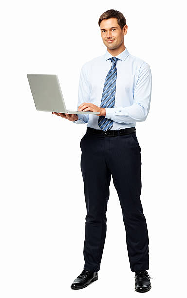 istock Portrait Of Confident Businessman Using Laptop 499515965