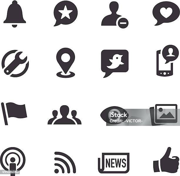 Social Networking Icons Acme Series Stock Illustration - Download Image Now - Icon Symbol, Bell, Eye