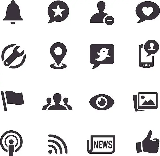 Vector illustration of Social Networking Icons - Acme Series