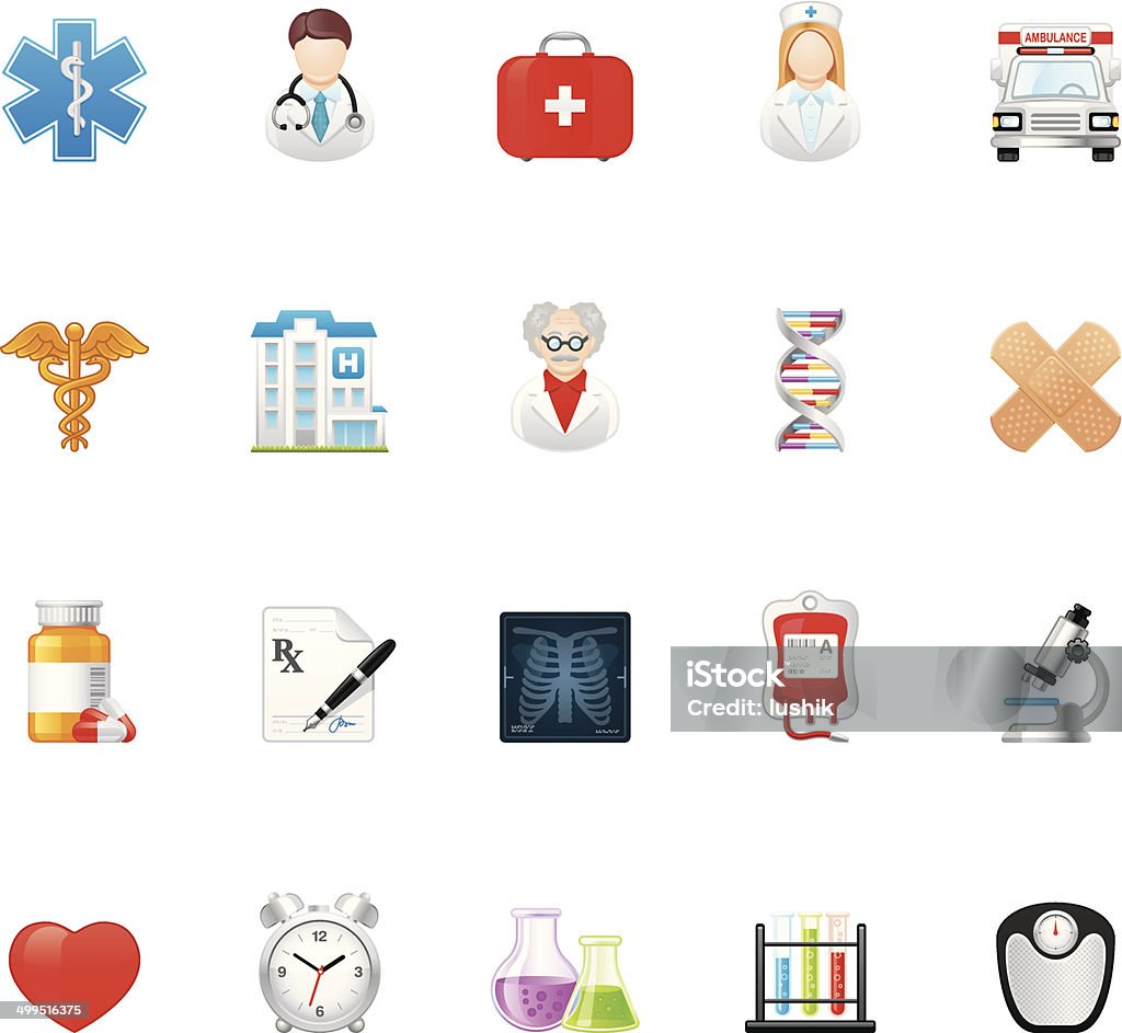 Medicina Hico iconos — - arte vectorial de ADN libre de derechos