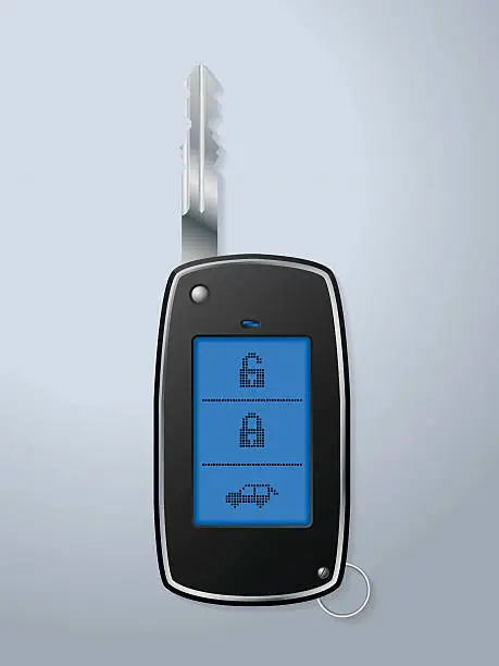 Vector illustration of Car remote key with touchscreen