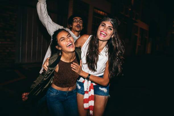 istock Best friends hanging out at night 499518182