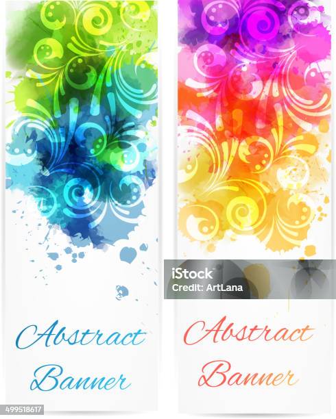 Swirly Floral Vertical Banners Stock Illustration - Download Image Now - Abstract, Arts Culture and Entertainment, Backgrounds