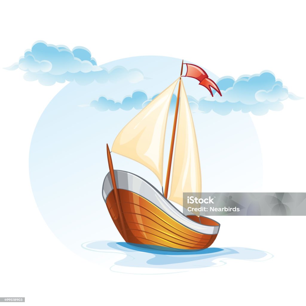 Hình Ảnh Hoạt Hình Của Một Chiếc Thuyền Buồm Bằng Gỗ Hình minh họa ...