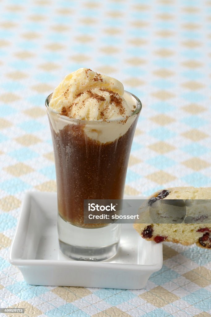 Drowned Coffee An Italian drink or dessert consisting of a scoop of ice cream and a shot of espresso. Affogato Stock Photo