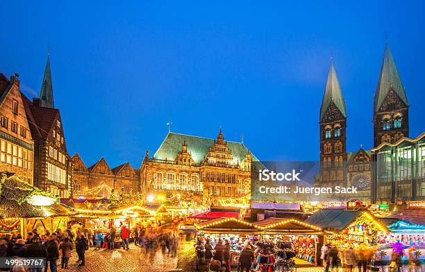 Bunte Bremen Weihnachtsmarkt Stockfoto und mehr Bilder von Christkindlmarkt - Christkindlmarkt, Bremen, Weihnachten