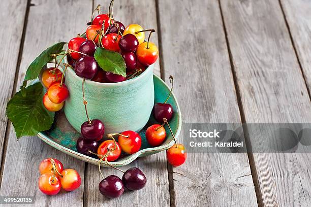 Cherry In A Cup Background Stock Photo - Download Image Now - Berry Fruit, Cherry, Close-up