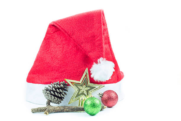 istock Red Santa Claus hat on a white background 499521116