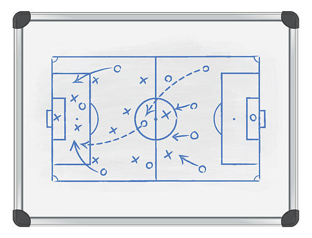 футбол tactic на доске - whiteboard stock illustrations