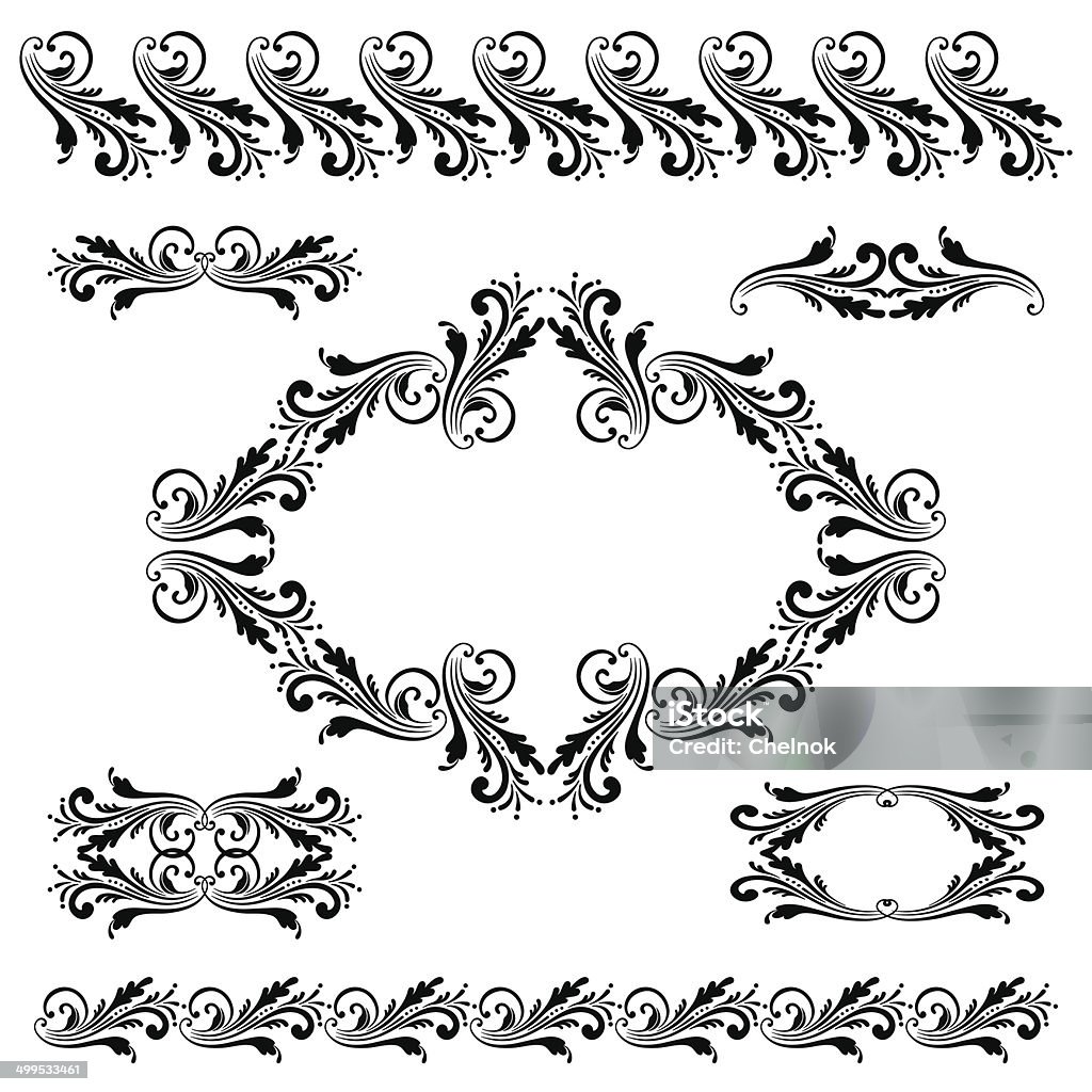 Vector Set Of Borders Decorative Elements Stock Illustration - Download ...