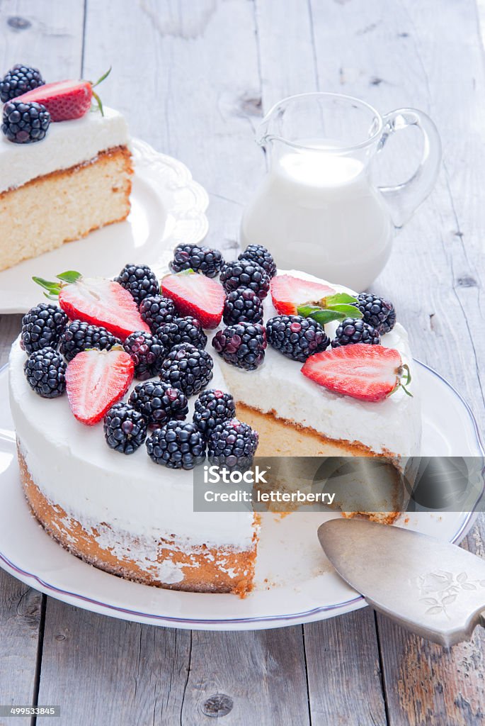 Delicious cake with berry Cake Stock Photo