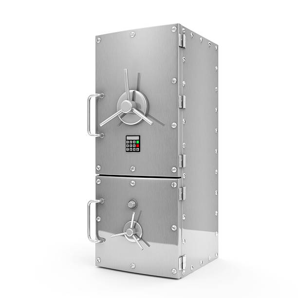 istock Modern Refrigerator with Safe Door. Dieting concept. 499534041