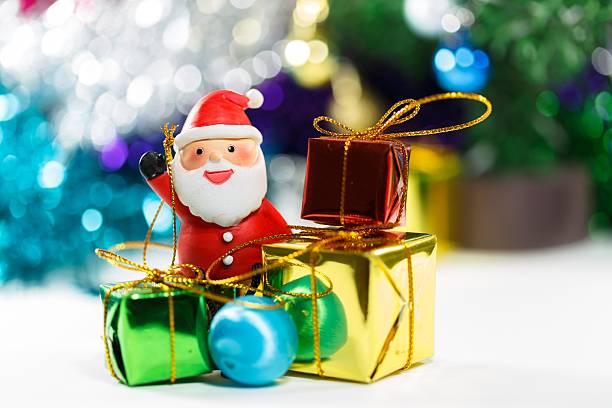 istock Santa claus christmas celebration with gift box 499537264