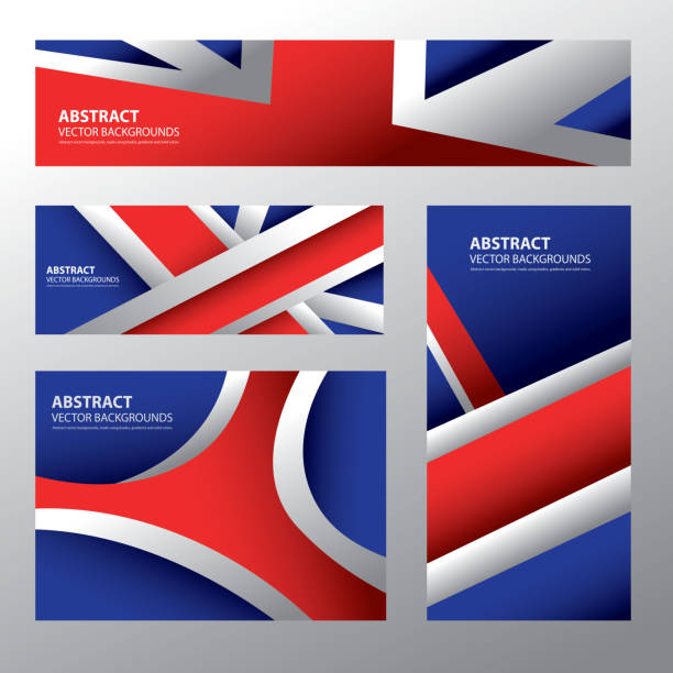 illustrazioni stock, clip art, cartoni animati e icone di tendenza di astratto bandiera del regno unito, arte vettoriale colori (in inglese - english flag british flag flag british culture