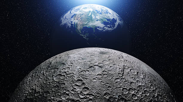 planet earth in 유니버스 또는 공간을 성운은 클라우드 - moon 뉴스 사진 이미지