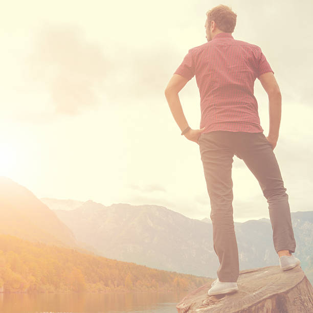 istock Young man enjoying the freedom in nature. 499539052