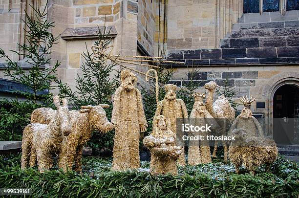 Straw Nativity Scene Stock Photo - Download Image Now - Christmas, Goat, Art And Craft
