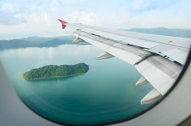 istock Ariel view of island from airplane window 499539239