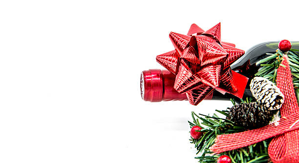 istock Red wine for Christmas celebration, isolated white background 499539662