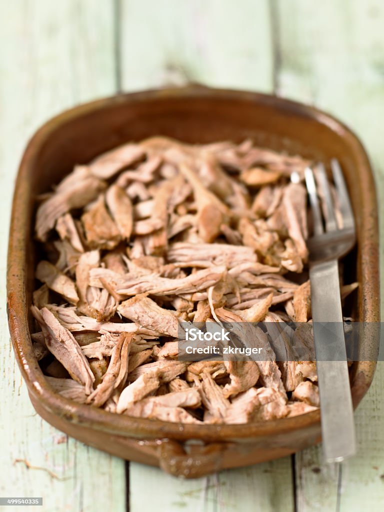 rustic american barbecue pulled pork close up of a bowl of rustic american barbecue pulled pork American Culture Stock Photo