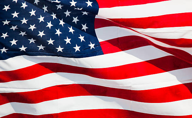 flag of the united states of america - zwaaien gebaren stockfoto's en -beelden