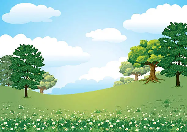 Vector illustration of Landspace Green Nature