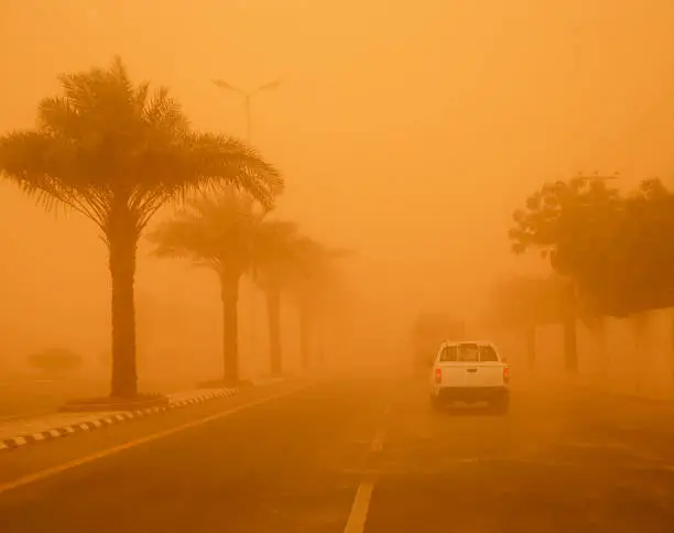 Sandstorm on the road