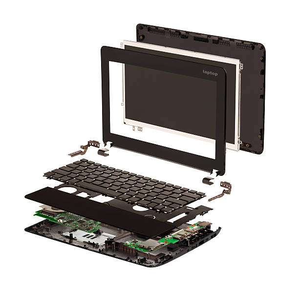 Isometric. Disassembled laptop. Isometric. Disassembled laptop on a white background. disassembling stock pictures, royalty-free photos & images