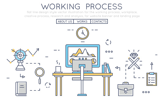 Vector Illustration For The Working Process Workplace Creative Process ...