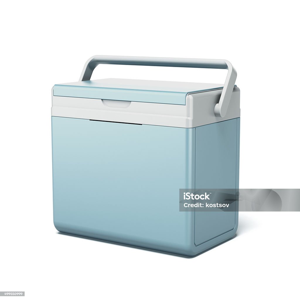 Traveling refrigerator Traveling refrigerator  isolated on a white background. 3d render Camping Stock Photo