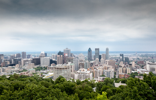 Panoramic view of Montreal city located in Quebec, Canada