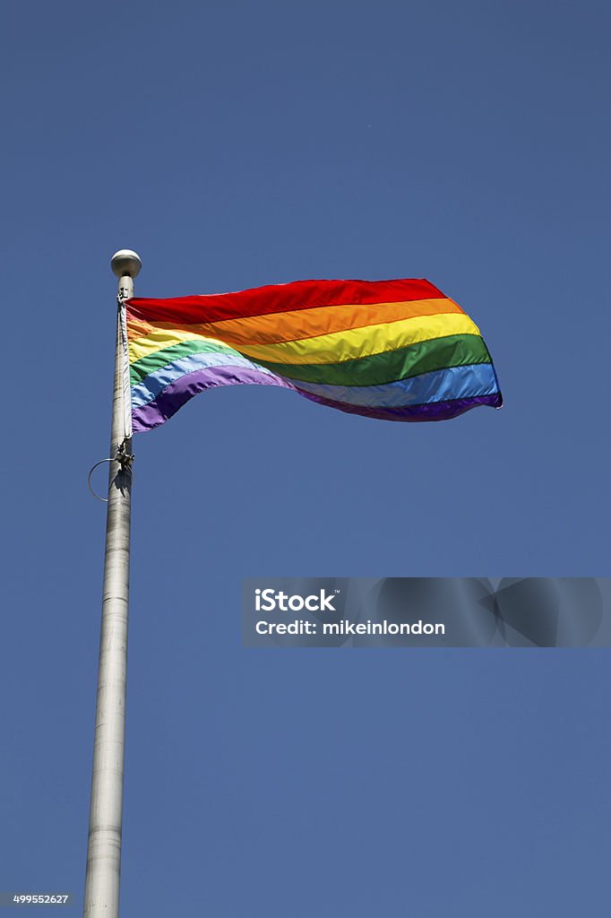 World Pride Flag in Toronto Blowing Stock Photo