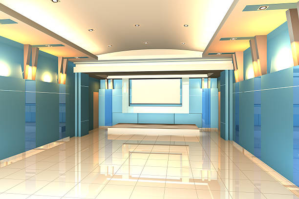 istock Empty room for interior seminar room color wall 499552895