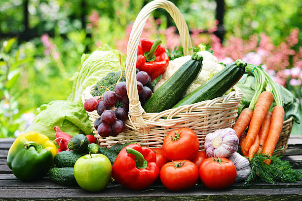 istock Fresh organic vegetables in wicker basket in the garden 499553749
